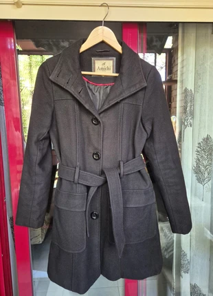 Abrigo negro mujer – Amichi – con cinturón – Talla aproximada M, marque: Amichi, état: Bon état, taille: M / 38 / 10, 8,99 €, 10,14 € Protection acheteurs incluse