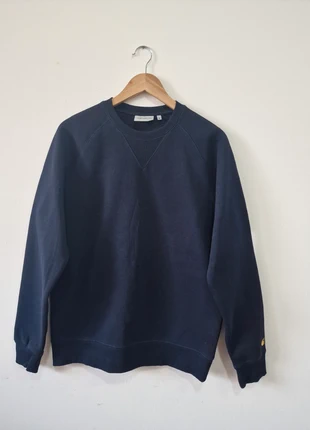 Felpa Carhartt WIP Chase Sweatshirt Blu Navy Taglia M Uomo Unisex Logo Oro Ricamato, marca: Carhartt, estado: Muy bueno, tamaño: M / 38 / 10, 21,99 €, 23,79 € Protección al comprador incluida