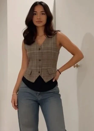 Gilet sans manches marron à carreaux taille M, brand: Vintage Dressing, condition: Very good, size: M / 38 / 10, €42.90, €45.75 includes Buyer Protection