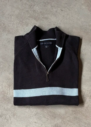 Pull halfzip Tommy bicolore bleu camionneur coton blue quarterzip sweater taille XL, marca: Tommy Hilfiger, estado: Muy bueno, tamaño: XL, 28,00 €, 30,10 € Protección al comprador Pro incluida