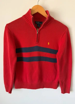 Ralph Lauren pull 1/4 zip rouge femme taille S coton, marca: Ralph Lauren, estado: Bueno, tamaño: S / 36 / 8, 32,00 €, 34,30 € Protección al comprador Pro incluida