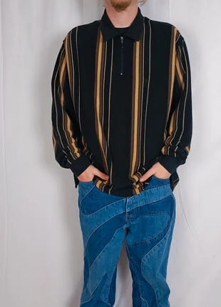 Pull jumper knit halfzip 1/4 zip rayé old money squadra team, brand: Vintage Dressing, condition: Very good, size: XXL, €29.00, €31.15 includes Buyer Protection