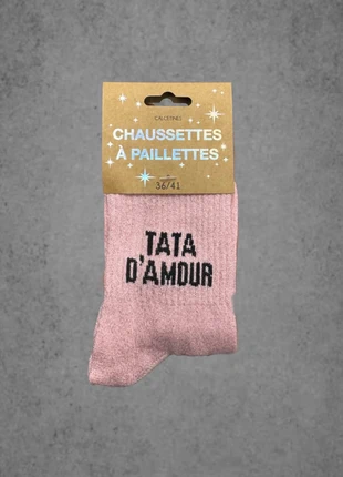 Chaussettes à paillettes (neuve), condition: New with tags, size: One size, €3.95, €4.85 includes Buyer Protection Pro