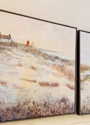 Delightful Coastal Triptych by Anthony Waller framed canvas set of 3 lounge dining room, brand: Anthony Waller, condition: Very good, £50.00, £53.20 includes Buyer Protection