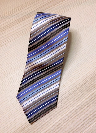 Devred – Blue & Brown Multi-Stripe Silk Tie, marca: Devred, estado: Muito bom, €5.00, €5.95 inclui Proteção do Comprador