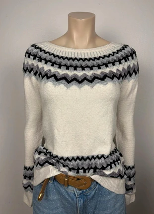 Elegant Nordic Silver-Trim Knit Sweater in Soft White – Size S, marke: Vintage Dressing, zustand: Sehr gut, größe: S / 36 / 8, 14,90 €, 16,35 € inklusive Vinted-Käuferschutz