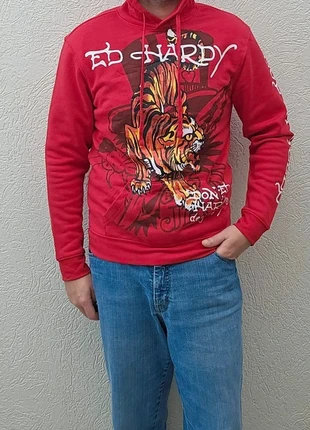 Sweat pull hoodie homme taille S Ed hardy rouge tigre à motif neuf, marque: Ed Hardy, état: Très bon état, taille: S, 29,00 €, 31,15 € Protection acheteurs incluse