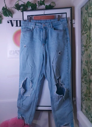 Jeans rotos de algodón color azul claro, marque: Local, état: Très bon état, taille: L / 40 / 12, 6,90 €, 7,95 € Protection acheteurs incluse