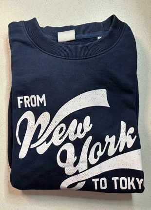 Sweat bleu marine – New York to Tokyo – Homme, merk: LOOK, staat: Nieuw zonder prijskaartje, maat: L, € 23,00, € 24,85 inclusief Kopersbescherming