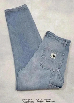 Jean Carhartt wip Bleu clair W’ Pierce Pant 100% coton Jean Droit Knee pant Boyfriend - S w26 /149R, marca: Carhartt, estado: Muito bom, tamanho: S / 36 / 8, €49.00, €52.15 inclui Proteção do Comprador Pro