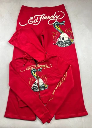 Ed Hardy T.L Rouge Streetwear Y2K – Hoodie Cropped Zippé Crâne Serpent, brand: Ed Hardy, condition: Very good, size: L / 40 / 12, €62.90, €66.75 includes Buyer Protection