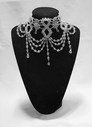 Wit kralen choker, merk: NO LABEL, staat: Heel goed, € 5,00, € 5,95 inclusief Kopersbescherming