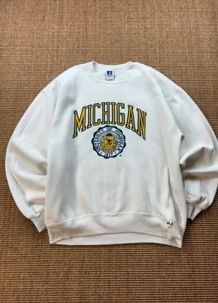 Russell Athletic crewneck blanc Michigan University logo armoiries vintage USA 90s L mixte #0282, brand: Russell Athletic, condizioni: Ottime, taglia: L, €33.27, €35.63 include la Protezione acquisti Pro