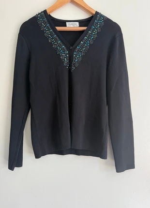 Elegant beaded embellished black cardigan Fabrizio, brand: Fabrizio, condition: Very good, size: M / UK 12-14, £18.00, £19.60 includes Buyer Protection