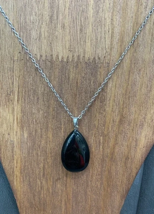 Collana in Acciaio Inossidabile con Pendente a forma di Goccia in Ossidiana Nera, marke: EsotericoShop, zustand: Neu, 9,00 €, 10,15 € beinhaltet Vinted-Käuferschutz Pro