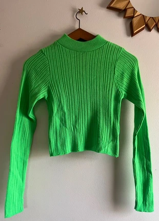 Pull vert fluo côtelé Boohoo, brand: Boohoo, condizioni: Ottime, taglia: S / IT 40 / EU 36, €5.00, €5.95 include la Protezione acquisti