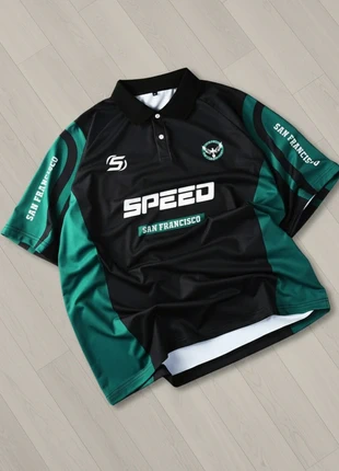 Vintage Polo Racing Speed San Francisco Vert & Noir, condition: Very good, size: M, €40.00, €42.70 includes Buyer Protection