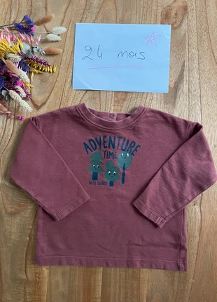T-shirt manches longues bordeaux coton bio épais - garçon 24 mois - La Redoute, brand: La Redoute, condition: Very good, size: 18-24 months / 86 cm, €2.00, €2.80 includes Buyer Protection