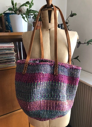 Sac tressé et lanière cuir -style bohème, marque: sans marque, état: Bon état, 15,00 €, 16,45 € Protection acheteurs incluse