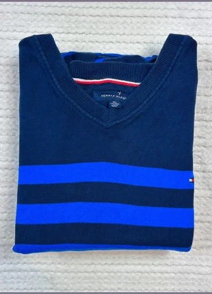 Sweat/Pull Tommy Hilfiger Bleu à rayure noir / Col V/ Logo brodé / Taille XXL Homme, marque: Tommy Hilfiger, état: Très bon état, taille: XXL, 23,00 €, 24,85 € Protection acheteurs incluse