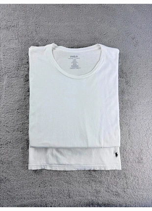 T-shirt Long Ralph Lauren blanc logo brodé noir taille L, merk: Ralph Lauren, staat: Heel goed, maat: L / 40 / 12, € 23,00, € 24,85 inclusief Kopersbescherming