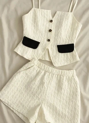 Ensemble court structuré blanc, marke: Velina Concept, zustand: Sehr gut, größe: S / 36 / 8, 39,99 €, 42,69 € inklusive Vinted-Käuferschutz