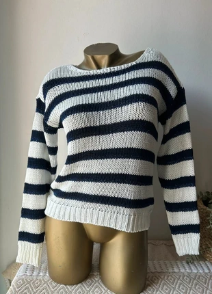 Joli pull marinière rayé blanc et bleu marine – Taille S, merk: Naf Naf, staat: Nieuw met prijskaartje, maat: S / 36 / 8, € 29,00, € 31,15 inclusief Kopersbescherming