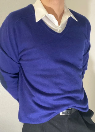 Pull Vintage Bleu Scotch et Soda col V style Old Money Élégant – 00117, merk: Vintage Dressing, staat: Heel goed, maat: XXL, € 13,99, € 15,39 inclusief Kopersbescherming