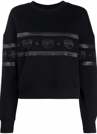Felpa Chiara Ferragni logo glitter casual chic, brand: Chiara Ferragni, condizioni: Ottime, taglia: XXS / IT 36 / EU 32, €12.00, €13.30 include la Protezione acquisti