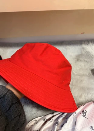 Red bucket hat, brand: Amazon, condition: New without tags, size: One size, £1.00, £1.75 includes Buyer Protection