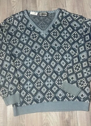 Pull vintage CMA bleu 80s motif jacquard taille S, marque: Vintage Dressing, état: Très bon état, taille: S, 29,90 €, 32,10 € Protection acheteurs incluse