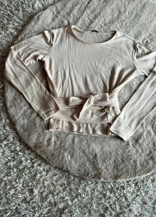 Pull beige col rond avec lanière à la taille - Zara - Taille M, marque: Zara, état: Très bon état, taille: M / 38 / 10, 8,00 €, 9,10 € Protection acheteurs incluse