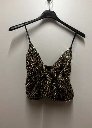 TOP Paillettes oro e nero, brand: Shein, condizioni: Nuovo senza cartellino, taglia: S / IT 40 / EU 36, €4.50, €5.43 include la Protezione acquisti
