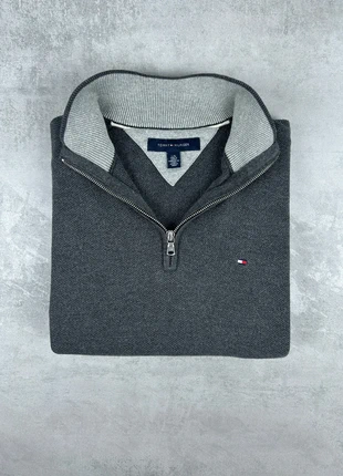 Pull half-zip 1/4 col camionneur Tommy Hilfiger homme coton | gris anthracite logo brodé | taille L, marque: Tommy Hilfiger, état: Très bon état, taille: L, 45,00 €, 47,95 € Protection acheteurs incluse