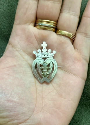 Ancienne broche royaliste cœurs vendéens fleurs de lys en argent, marca: Argent, estado: Muito bom, €92.00, €97.30 inclui Proteção do Comprador Pro