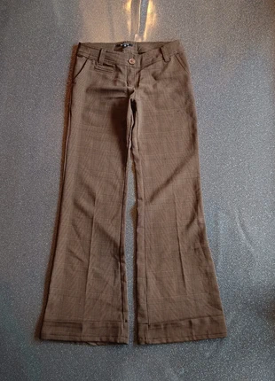 2000s low-rise y2k tartan tiles flared wide leg pants officecore style, merk: Vintage Dressing, staat: Heel goed, maat: S / 36 / 8, € 24,00, € 25,90 inclusief Kopersbescherming Pro