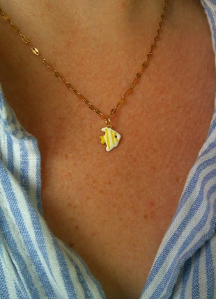 Le petit poisson mignon jaune 🌟 sirène poisson coquillage 🌟 collier acier inoxydable réglable doré, marke: acier inoxydable, zustand: Sehr gut, 8,00 €, 9,10 € beinhaltet Vinted-Käuferschutz Pro