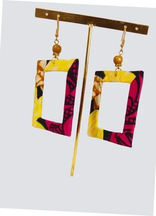 Boucles d'oreilles en wax style africain, marque: Africa, état: Très bon état, 11,00 €, 12,25 € Protection acheteurs (Pro) incluse