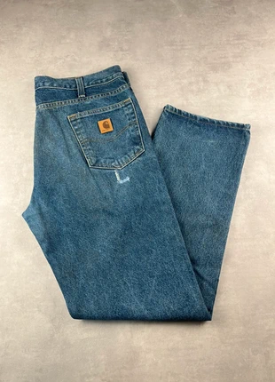 Jean carhartt B480 DVB workwear baggy bleu patiné vintage - Taille 38x32, marca: Carhartt, estado: Muito bom, tamanho: PT 48 | W38, €29.00, €31.15 inclui Proteção do Comprador Pro