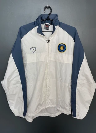 Nike Hoodie FC Internazionale Inter 2000-01, vintage, embroidered, bianco, blue, full zip, tg. L, merk: Nike, staat: Heel goed, maat: L, € 84,02, € 88,92 inclusief Kopersbescherming