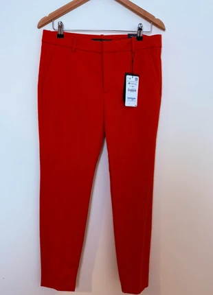 Zara Women Striking Orange/Red Chino Style Stretch Trousers BNWT - Size 12, brand: Zara, condition: New with tags, size: M / UK 12-14, £12.95, £14.30 includes Buyer Protection Pro