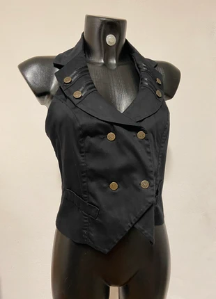 Vintage y2k glam urban pirate gothic steam punk black gilet, marque: Vintage Dressing, état: Très bon état, taille: M / 38 / 10, 23,00 €, 24,85 € Protection acheteurs incluse