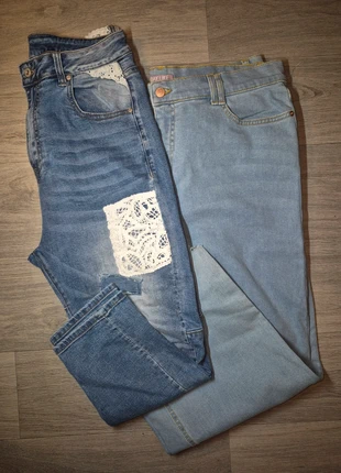 Lot 2 Jeans Femme T.M Day Like Wide Leg & Slim Patchwork Dentelle, brand: Day Like, condition: Very good, size: L / 40 / 12, €9.00, €10.15 includes Buyer Protection