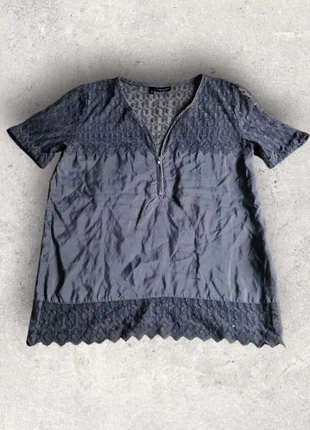 Top en soie gris The Kooples taille m ou 38 dentelle col a zip, marque: The Kooples, état: Très bon état, taille: M / 38 / 10, 15,00 €, 16,45 € Protection acheteurs incluse