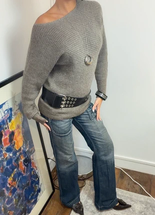 Pull en maille taupe irisée épaule dénudée vintage, marque: pull vintage, état: Très bon état, taille: S / 36 / 8, 23,00 €, 24,85 € Protection acheteurs incluse