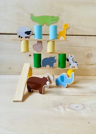 Jeu d'Équilibre en Bois – Animaux de la forêt 🦁, marca: Montessori, estado: Nuevo con etiquetas, tamaño: 24-36 meses / 92 cm, 9,50 €, 10,68 € Protección al comprador Pro incluida