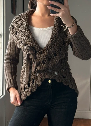 Pull brodé fantaisie cache cœur bohème, marque: Vintage Dressing, état: Très bon état, taille: M / 38 / 10, 13,00 €, 14,35 € Protection acheteurs incluse