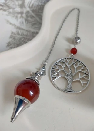 Pendule boule sephoroton Agate rouge et breloque Arbre de vie, marque: Bulles de Douceur, état: Neuf sans étiquette, 12,00 €, 13,30 € Protection acheteurs (Pro) incluse