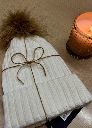 Bonnet blanc cocooning avec pompon doux idée cadeau hiver, marca: Boutique Parisienne, estado: Nuevo con etiquetas, tamaño: Talla única, 14,00 €, 15,40 € Protección al comprador incluida