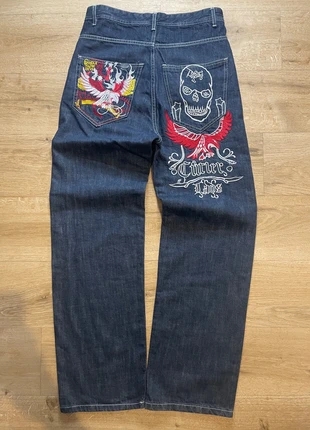 Jeans Large Vintage Style Baggy Brodé Gris | W32, brand: Vintage Dressing, condition: Very good, size: W32, €42.00, €44.80 includes Buyer Protection